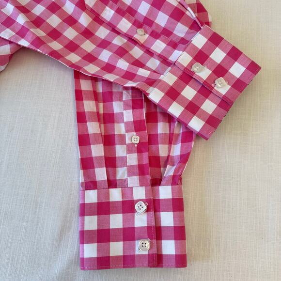 BERTIGO Pepe 52 Cotton Designer Shirt Men's Size XL Pink White Check NWOT - Picture 11 of 16